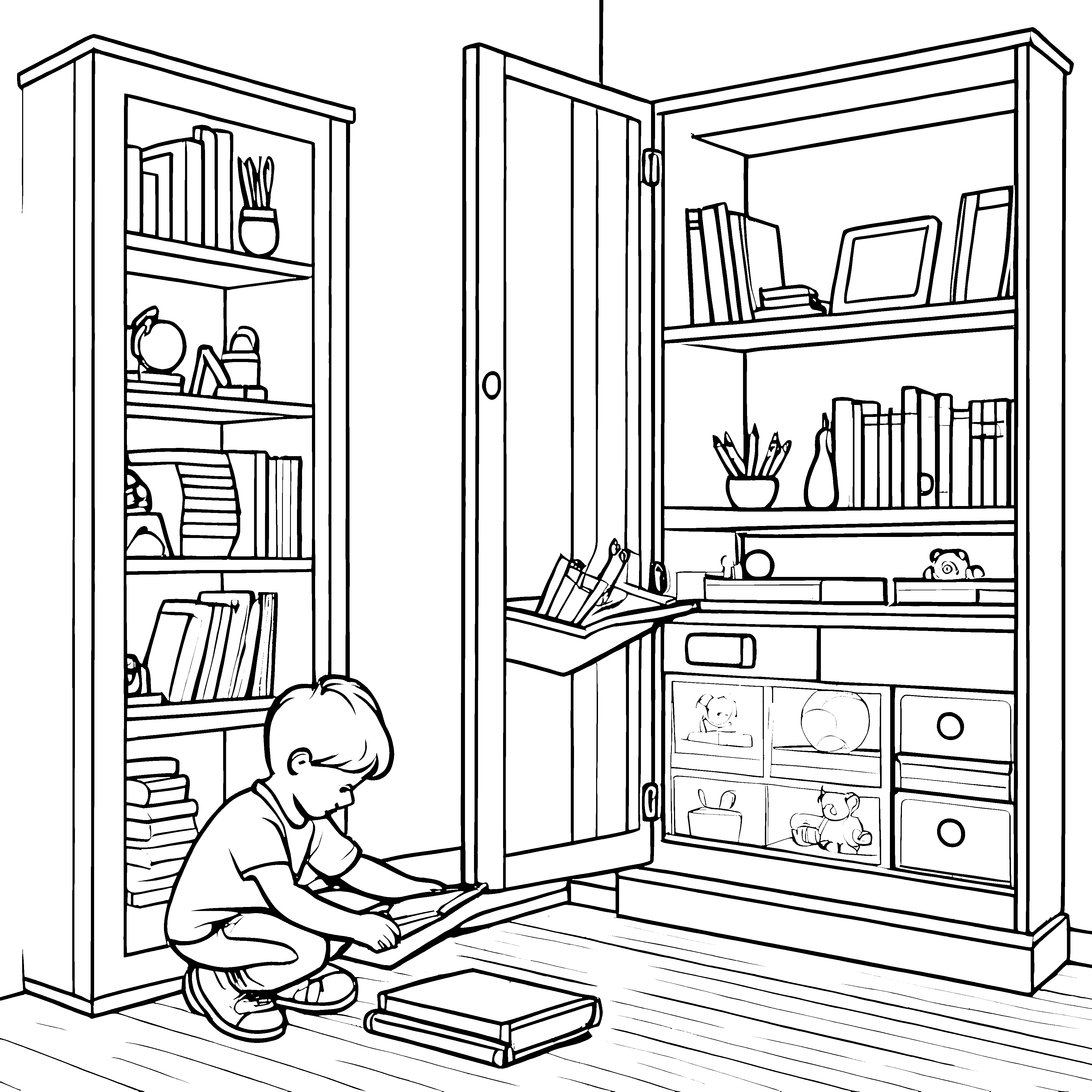 Im Kinderzimmer: Schränke und Regale ausmalen mit Büchern