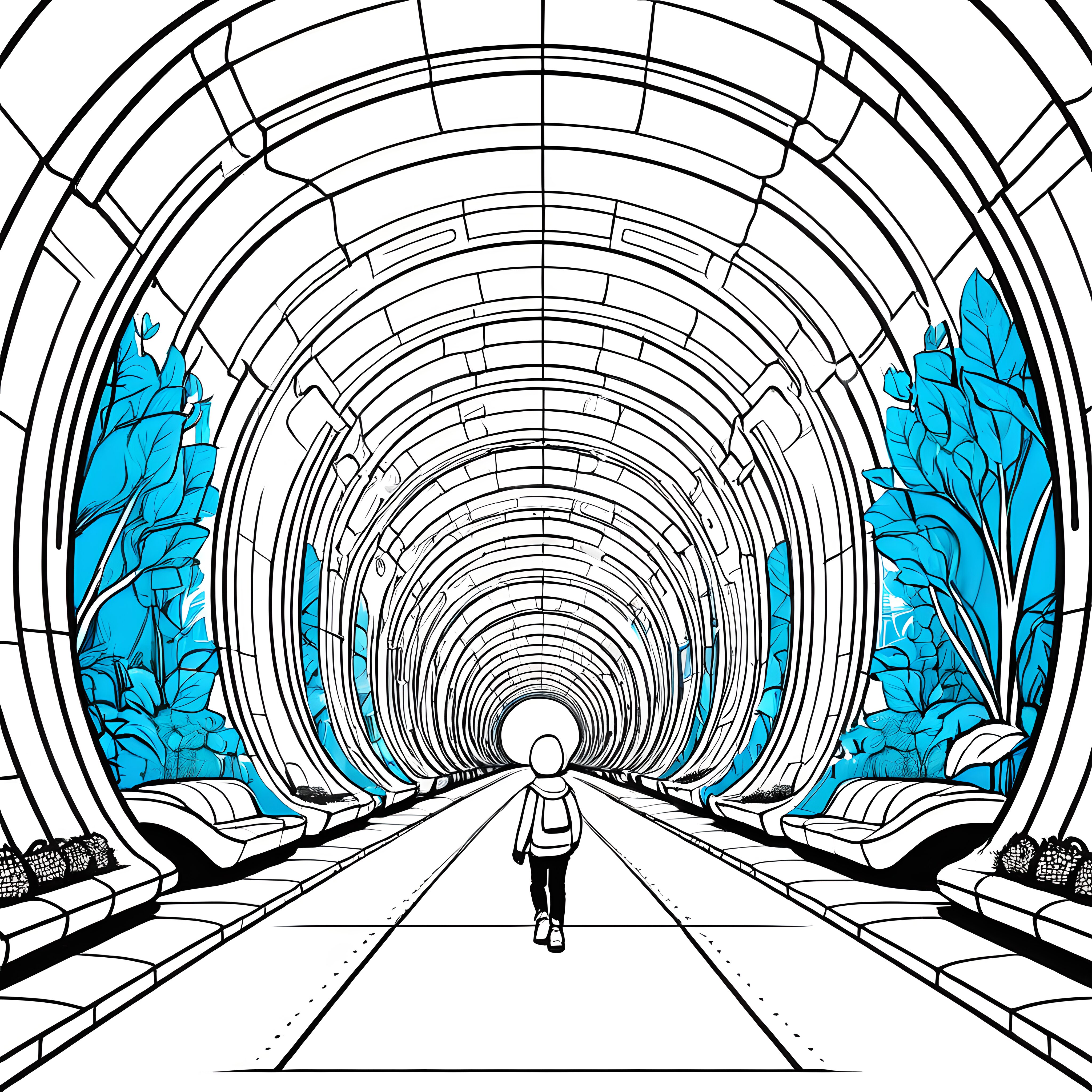 Der Weg durch die futuristische Stadt: Ein Abenteuer zum Ausmalen