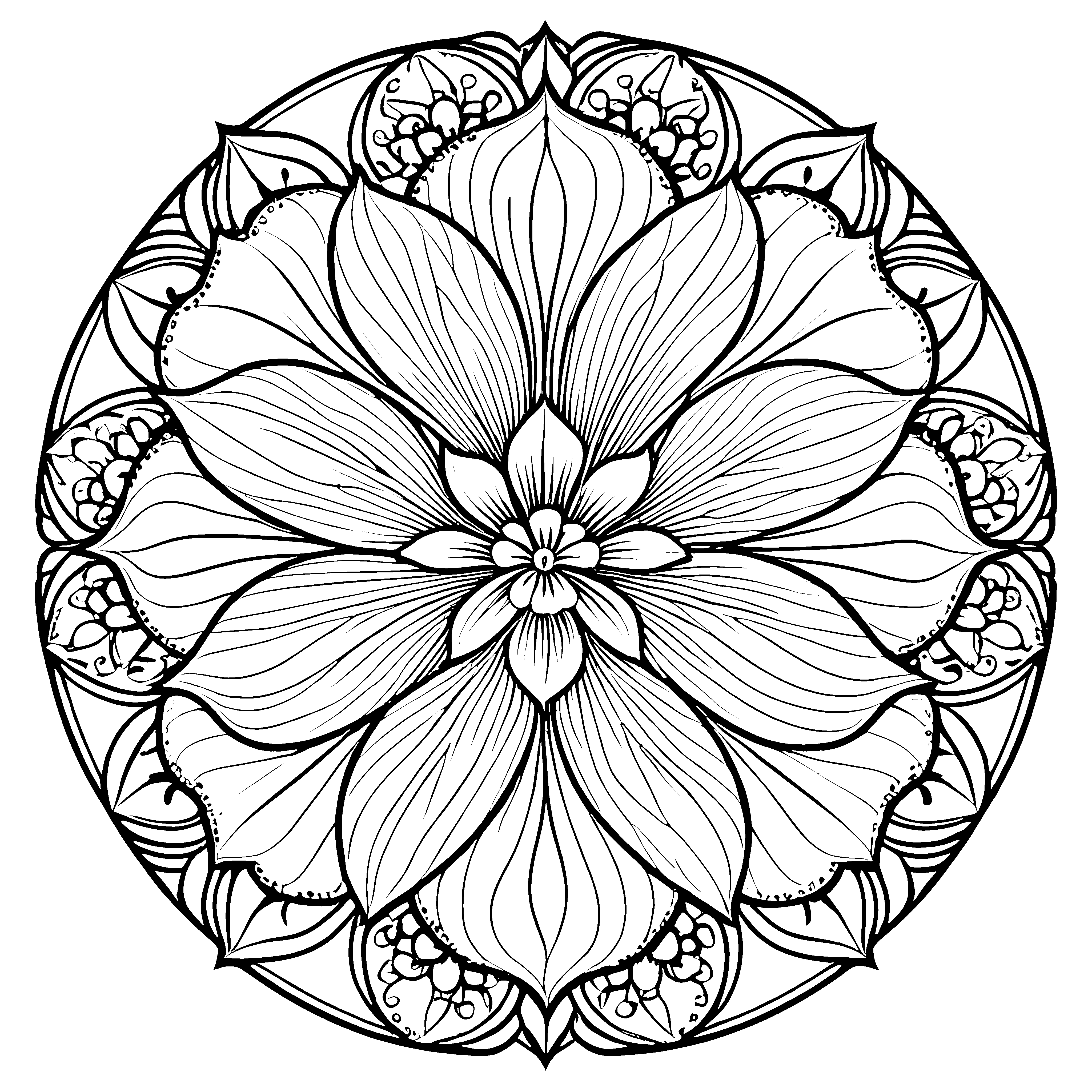 Fantasievolles Blumen-Mandala für kleine Farbexplorer