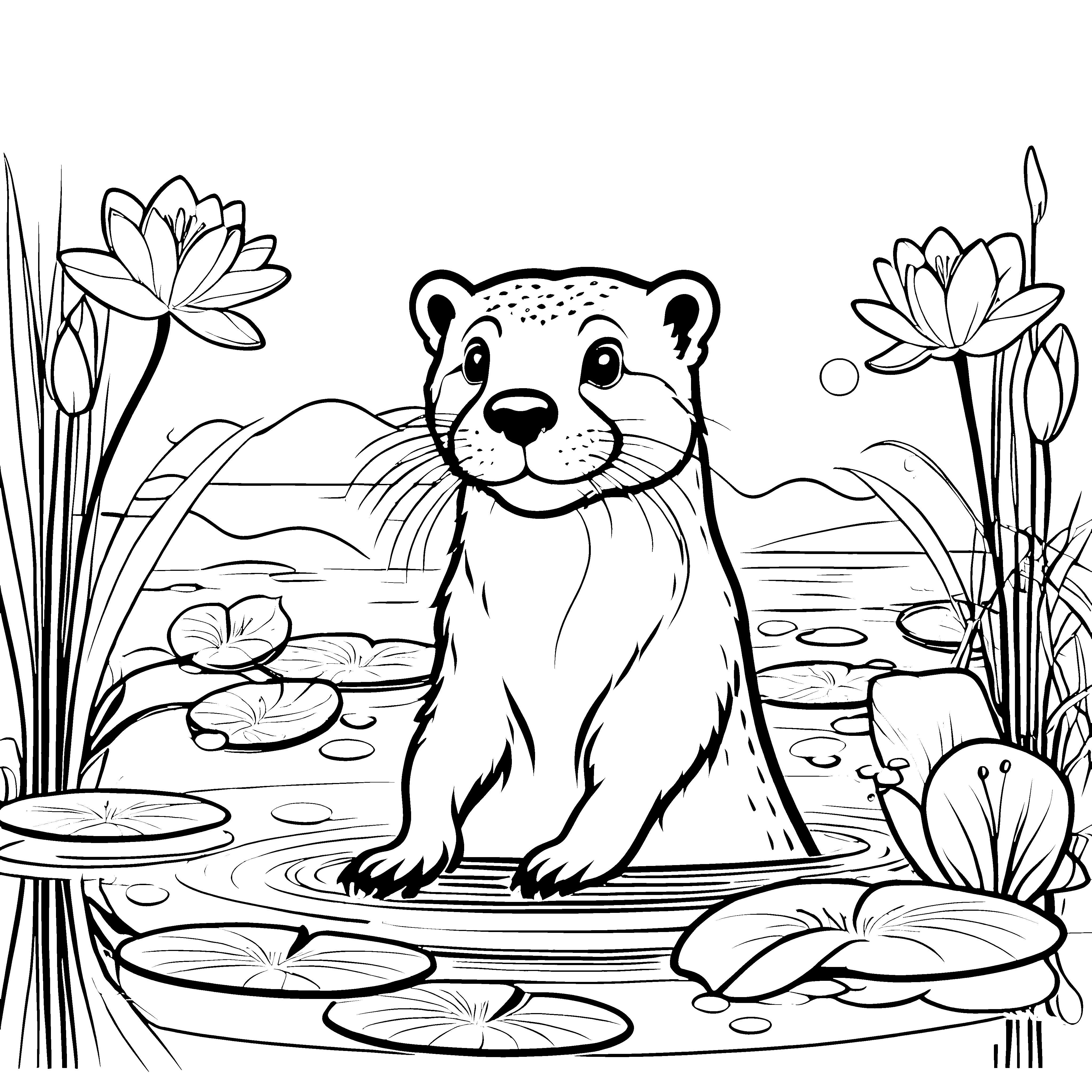 Der Otter im Lotussee: Ein Malspaß für Kinder
