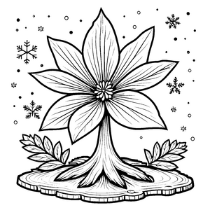 Funkelnde Weihnachtssterne über verschneitem Boden Ausmalvorlage für strahlende Künstler
