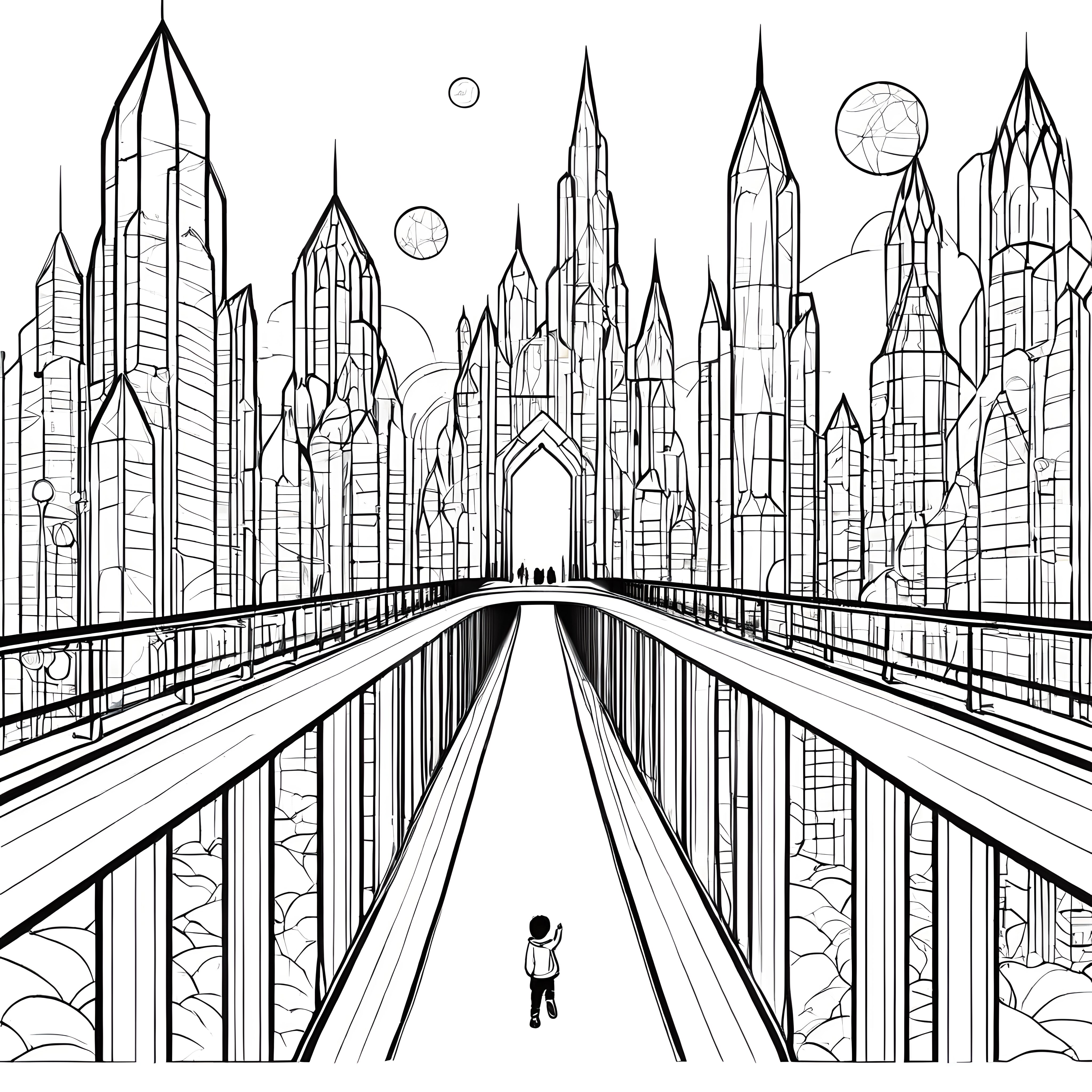 Abenteuer in der futuristischen Stadt: Ein Ausmalspaß