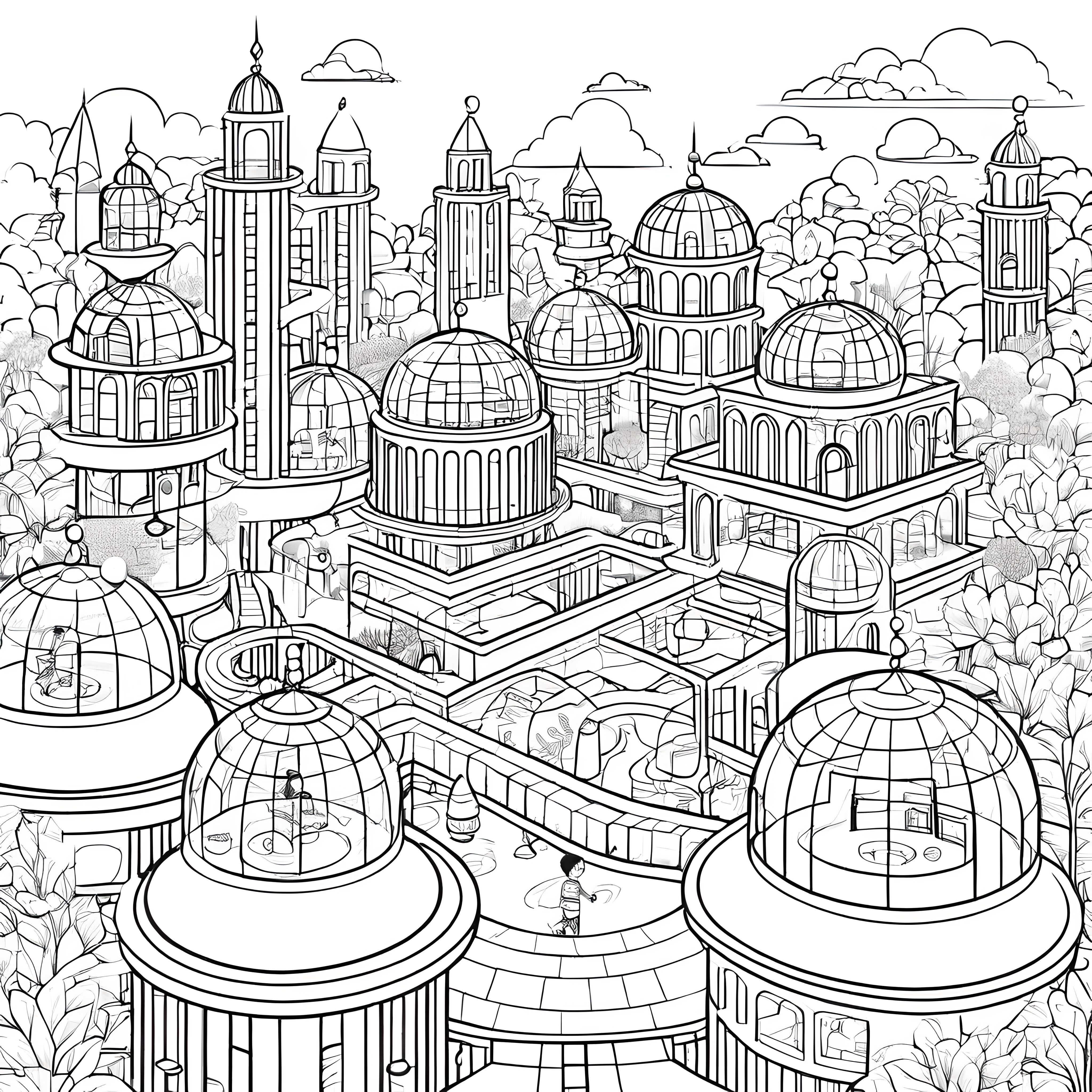 Mega-Stadt Abenteuer: Die futuristische Metropole zum Ausmalen