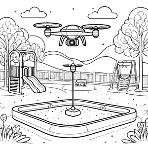Drohnen am Spielplatz: Ein großes Quadrocopter-Malvorlagenabenteuer