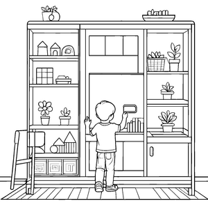 Mein Schrank voller spannender Dinge zum Ausmalen