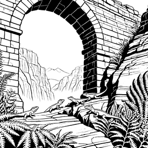Eidechsen auf der Mauer: Ein tropisches Abenteuer zum Ausmalen