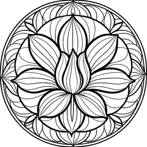 Wundervolles Mandala mit eleganten Blüten für kreative Farbentdecker