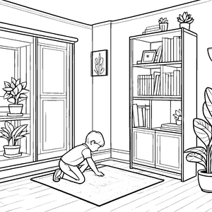Mein Zimmer mit großen Schränken zum Ausmalen