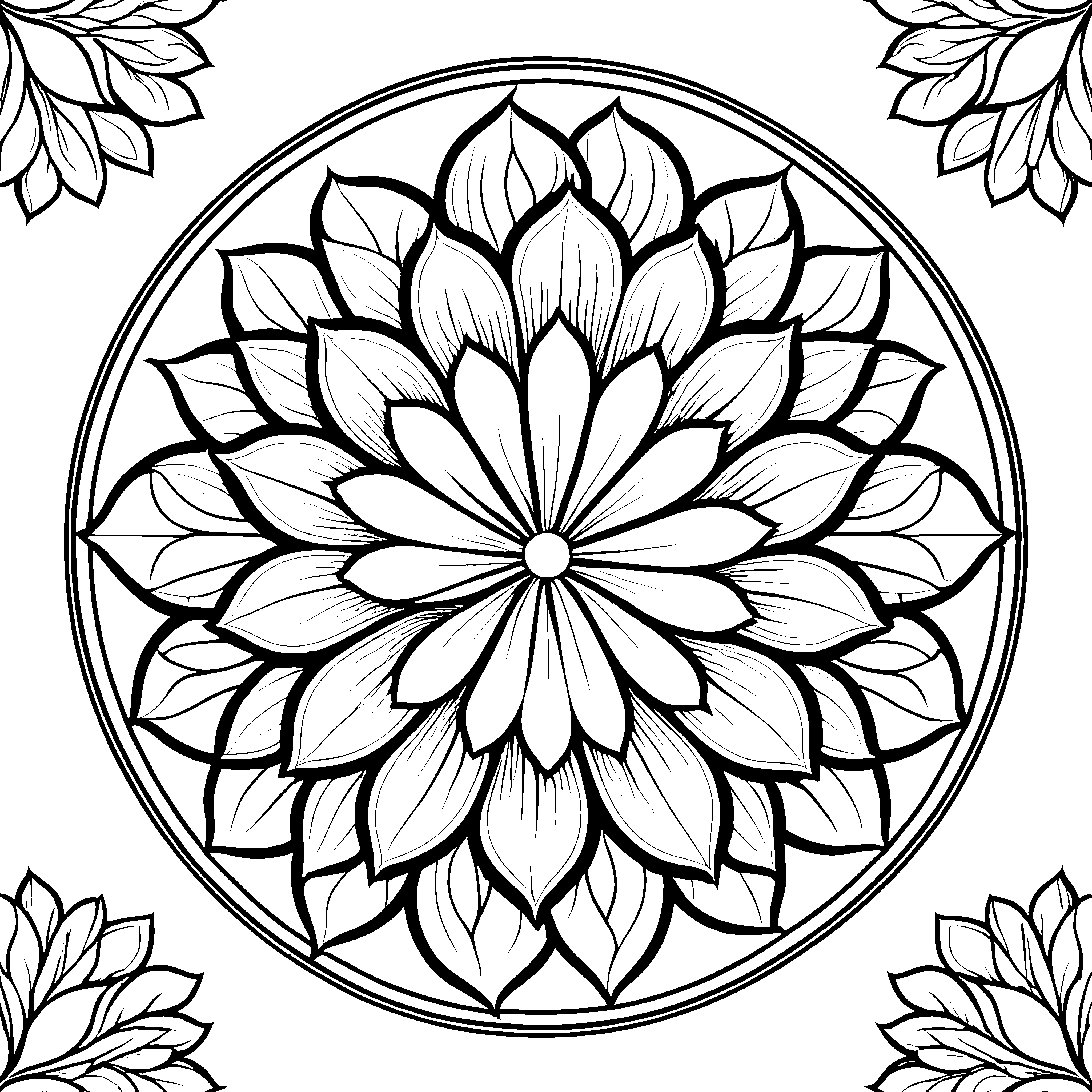 Strahlendes Mandala mit floralen Mustern für junge Farbentdecker