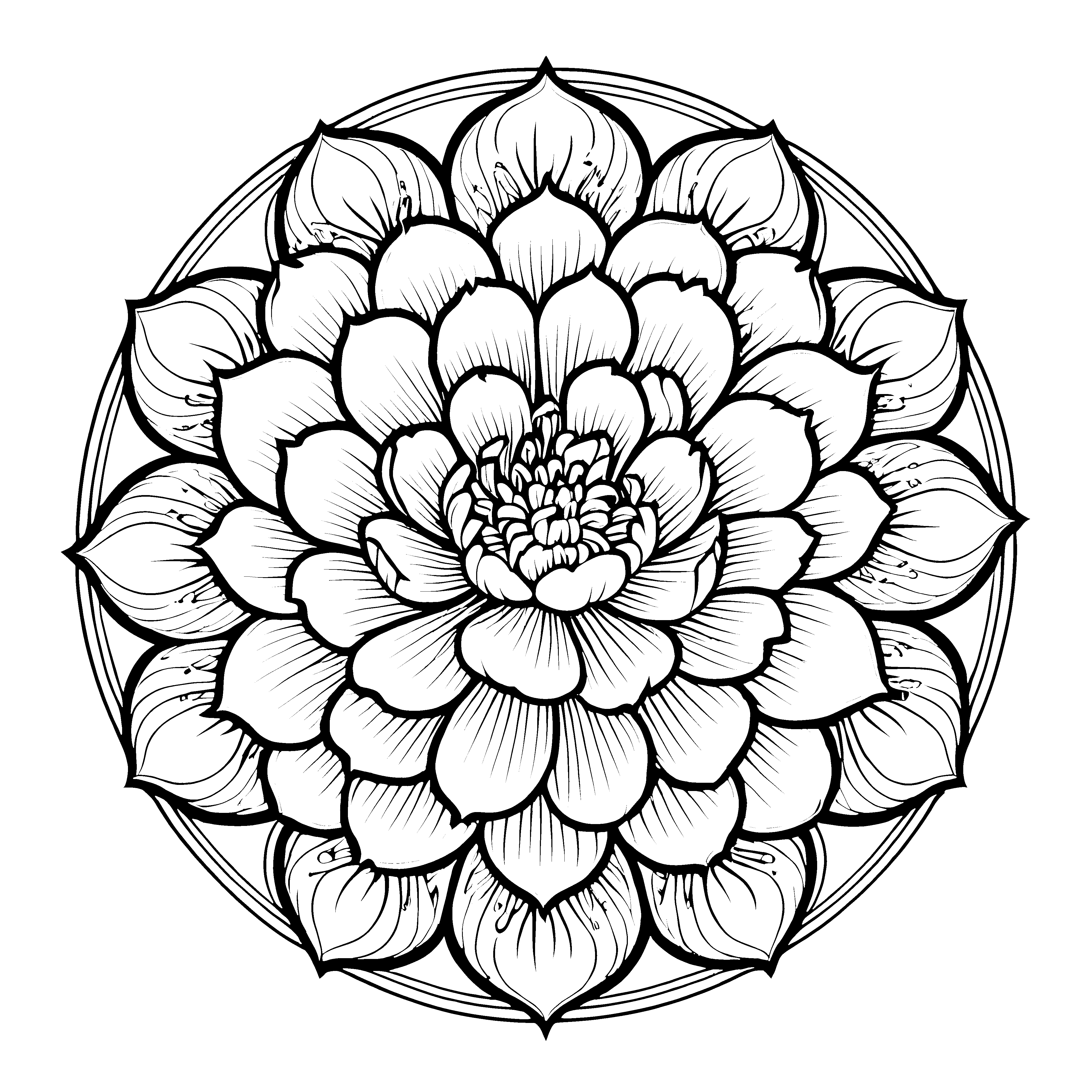 Fantasievolles Mandala mit prachtvollen Blüten für neugierige Farbentdecker