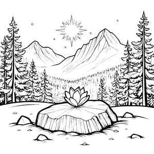 Sterne über den Nadelwäldern: Ein weihnachtlicher Ausmaltraum