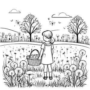 Die kleine Prinzessin und die gelben Löwenzahnblüten