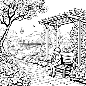 Gemütliche Stunden auf den Gartenbänken im zauberhaften Blumengarten