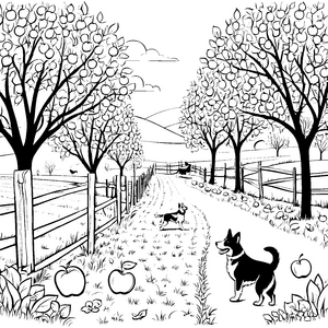 Hofhunde im Obstgarten: Ein gemütlicher Spaziergang am Zaun