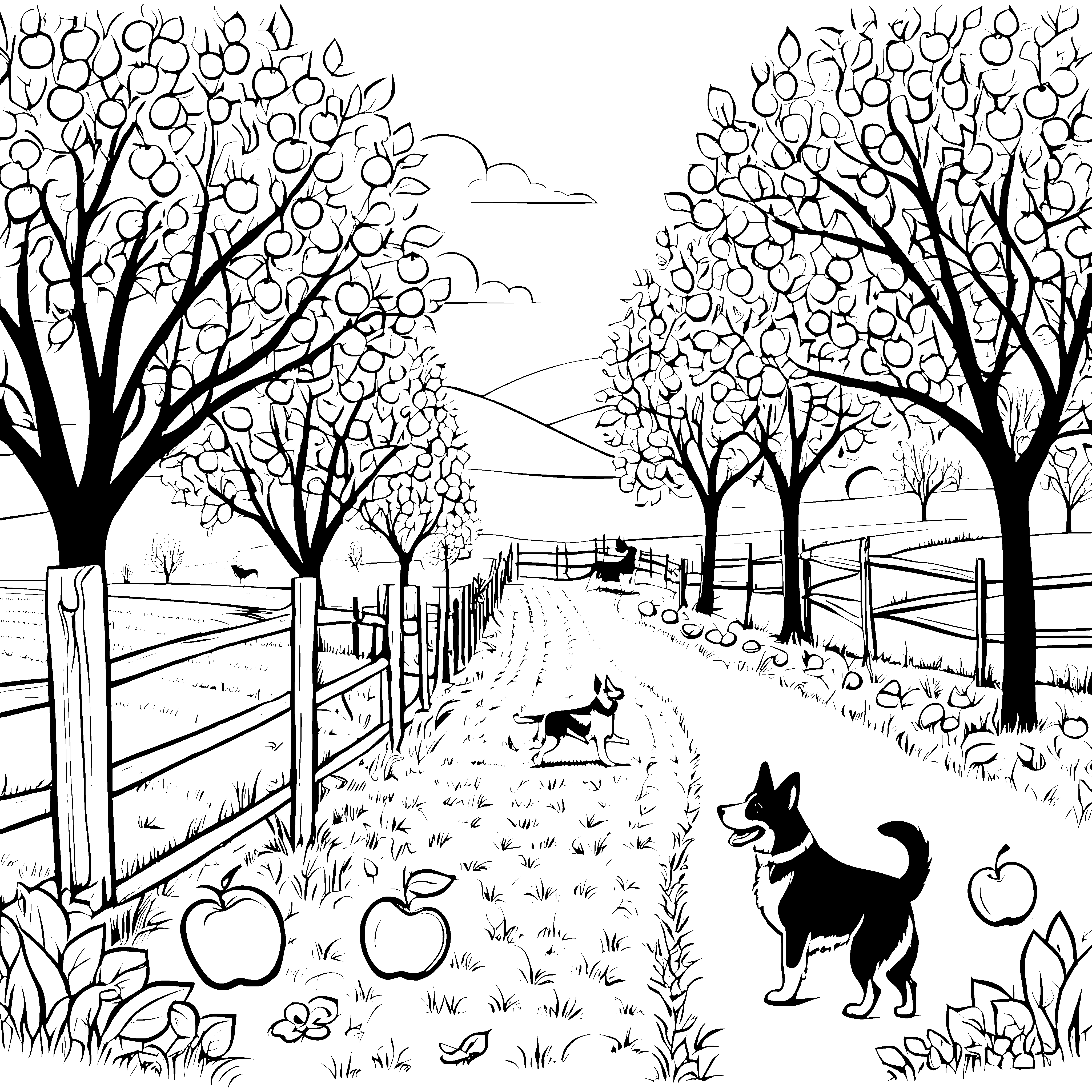 Hofhunde im Obstgarten: Ein gemütlicher Spaziergang am Zaun