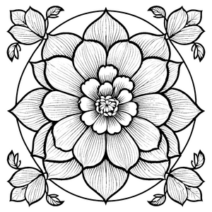 Elegantes Blumen-Mandala für fantasievolle Farbträumer