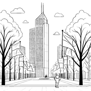 Abenteuer in der Stadt: Wolkenkratzer und Parkidylle zum Ausmalen