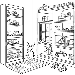Mein Spielzimmer: Schränke voller Autos und Kaninchen malen