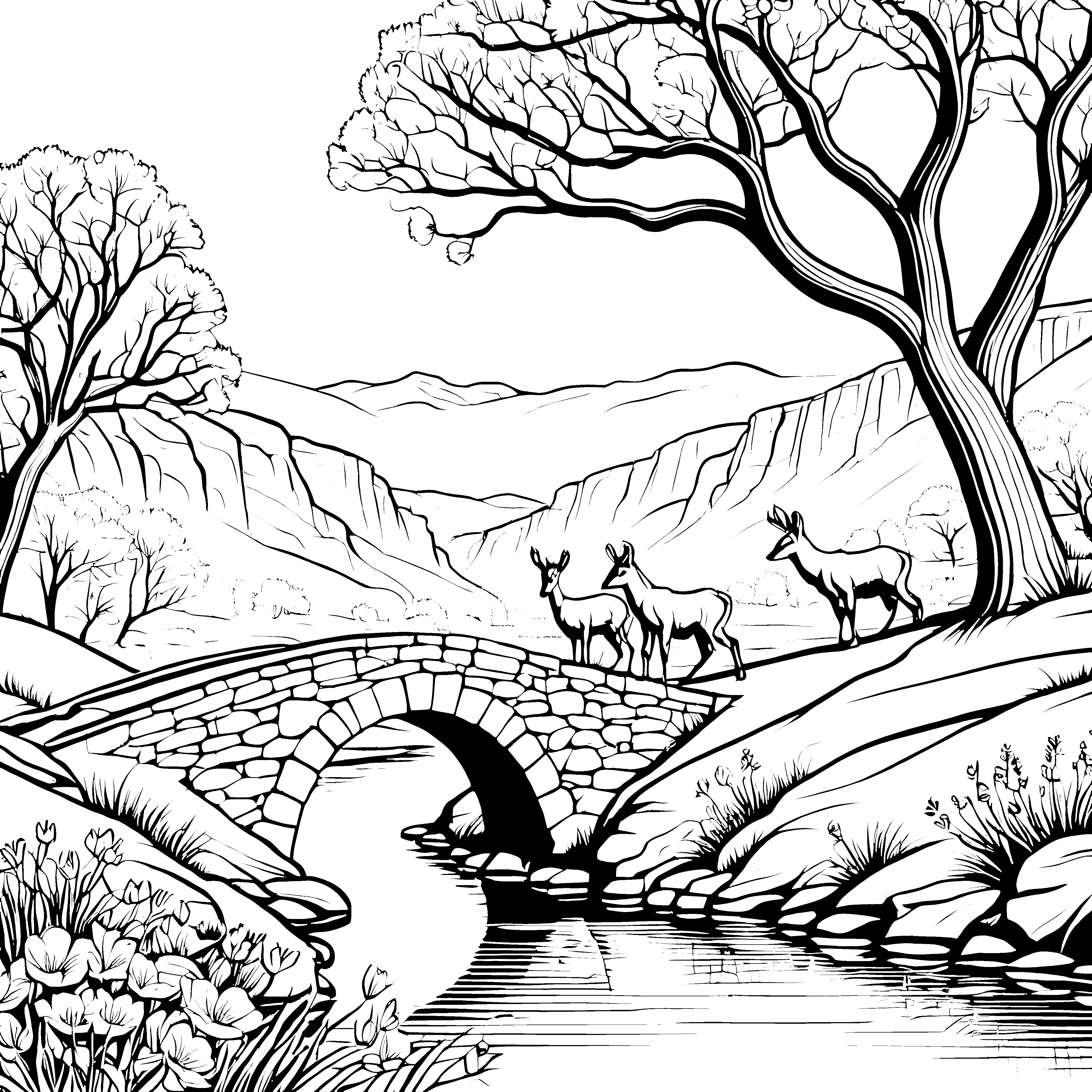 Die kleinen Antilopen Jungtiere bei der Steinbogenbrücke
