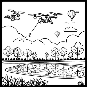 Drohnen über dem Teich: Ein Malspaß mit Ballonflug