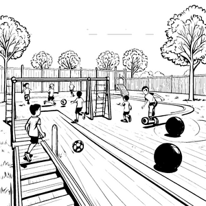 Spaß am Spielplatz mit Medizinbällen malen