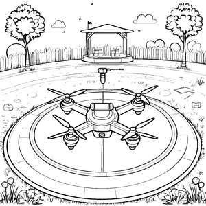 Mein Quadrocopter im grünen Park malen