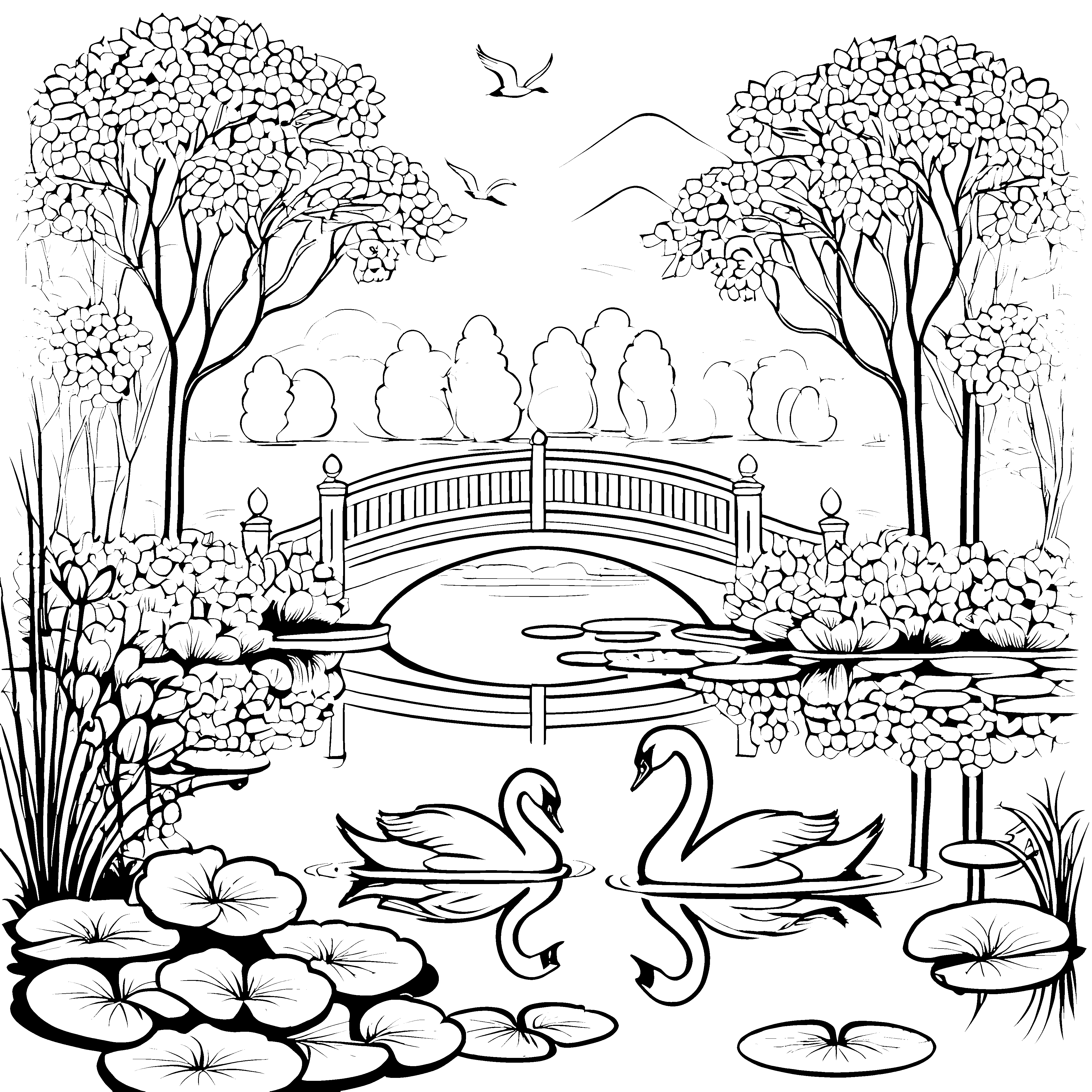 Die schwimmenden Schwäne und die geheime Holzbrücke