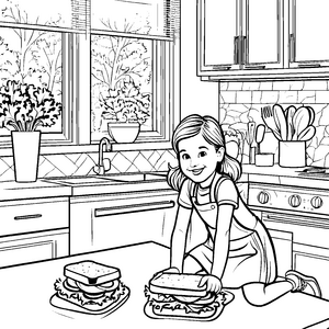 Die süßen Sandwiches: Ein Ausmalspaß in der Küche