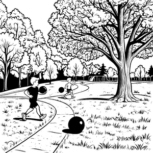 Spaß am Sportplatz mit Medizinbällen malen