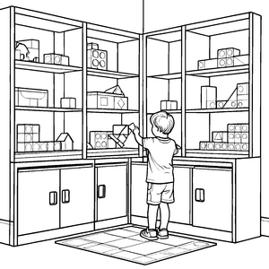 Mein Schrankzimmer: Ein lustiges Ausmalbild für Kinder