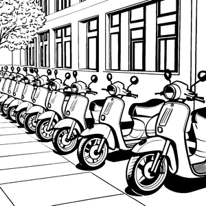 Mopeds vor dem Haus: Ein tolles Ausmalspiel für Kinder