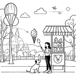 Ein Besuch im Eiscafé: Malen mit Eis und Hund