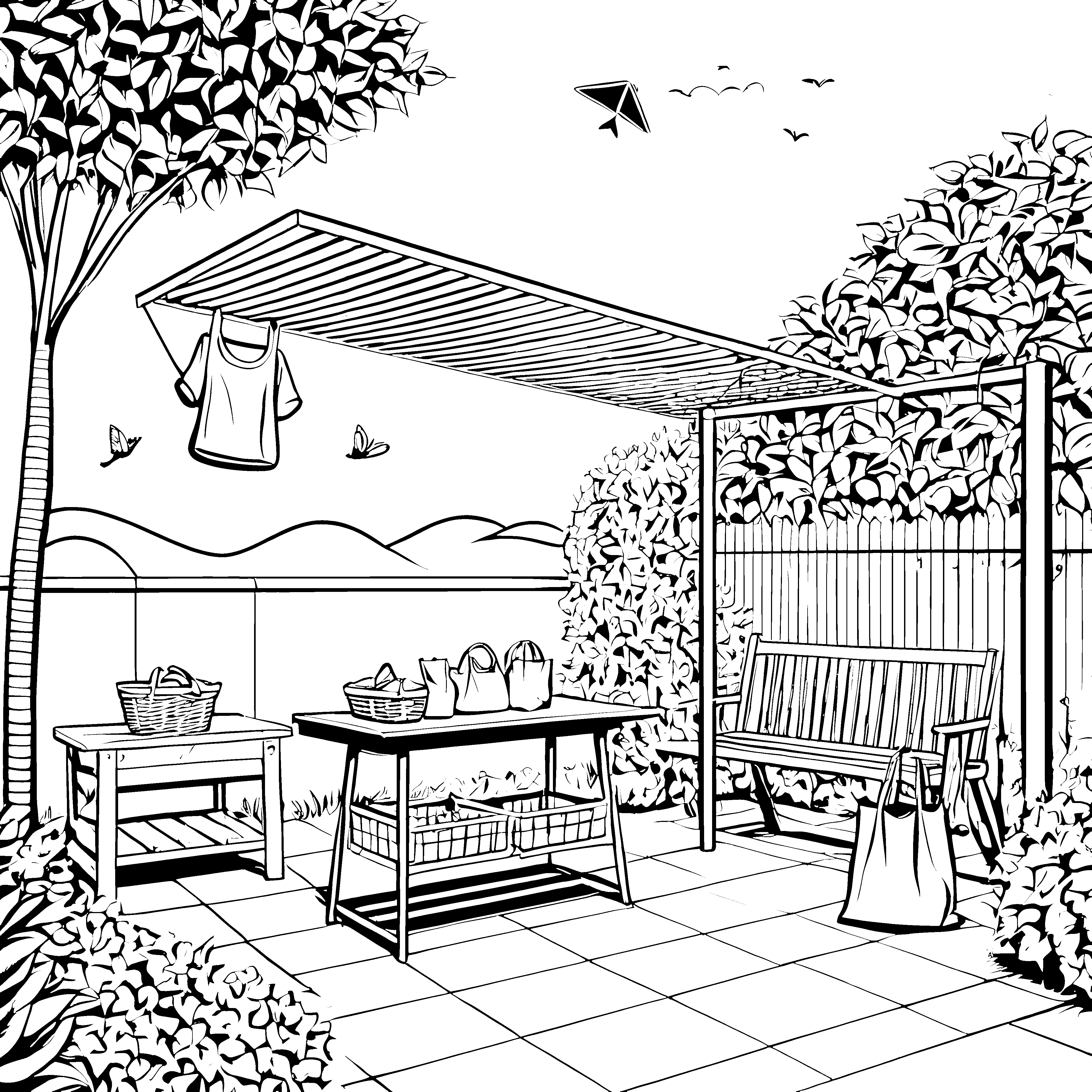Malen mit Wäscheständern im gemütlichen Gartenhaus