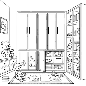 Mein Schrankzimmer: Ein großes Möbelstück zum Ausmalen