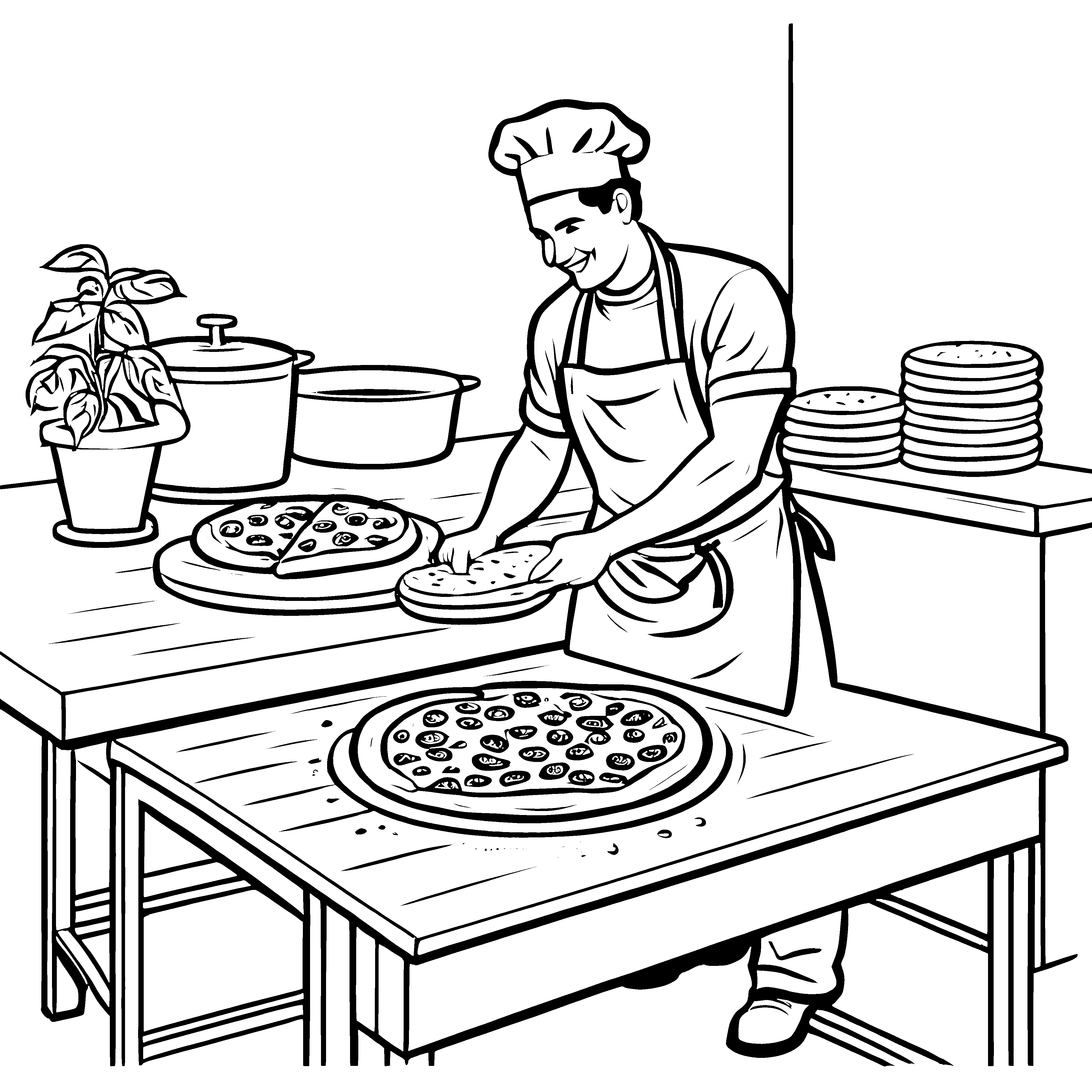 Mein Pizzabäcker wird zum Star: Ein Ausmalspaß