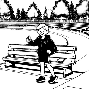 Der junge Athlet auf der Laufbahn malen zum Ausmalspaß