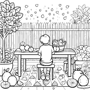 Zuckermelonen malen: Ein fröhlicher Obstertrag auf der Terrasse