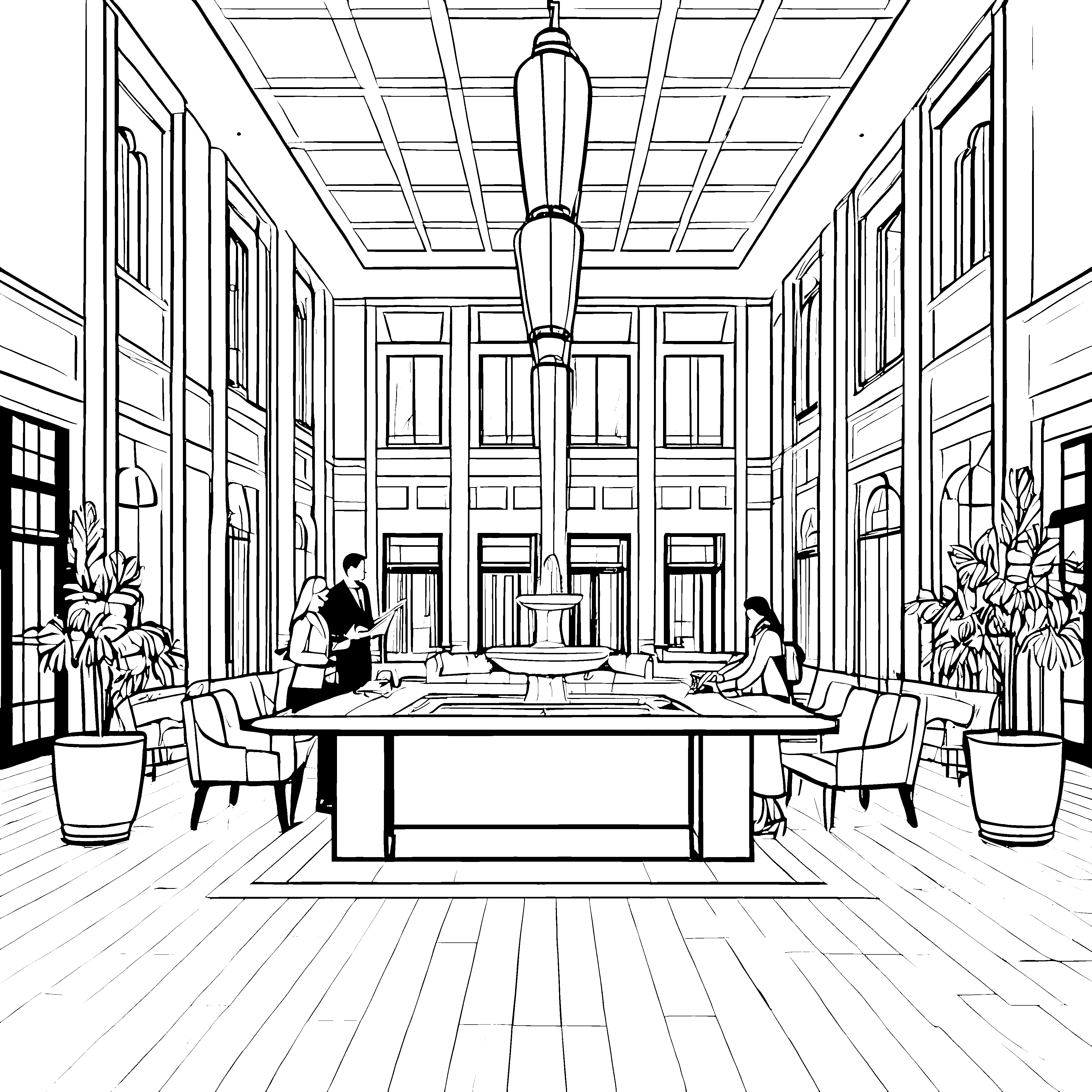 Ein Abenteuer in der großen Hotel-Lobby