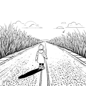 Das kleine Kind und die Landstraßenerkundung