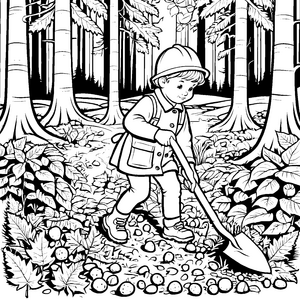 Der kleine Entdecker sucht die Trüffel im Wald