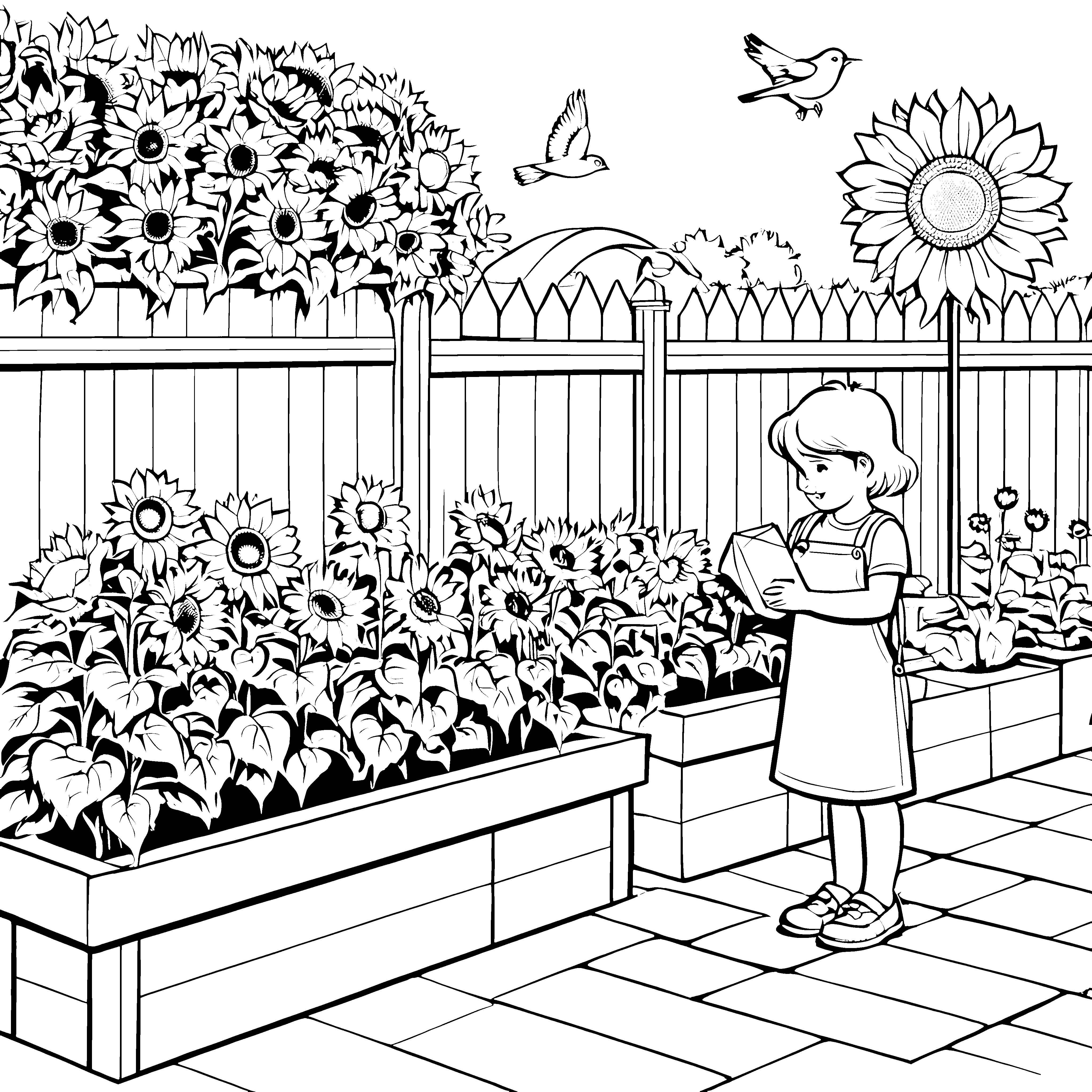 Malen im Garten: Die großen Sonnenblumen-Blumenkübel