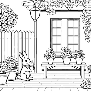Hasen und Blumenkübel malen: Ein gemütlicher Gartentag für Kinder