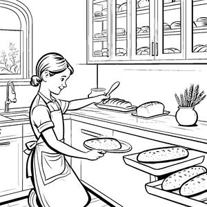 Das Mädchen beim Backen: Ein Brotmalspaß für Kinder
