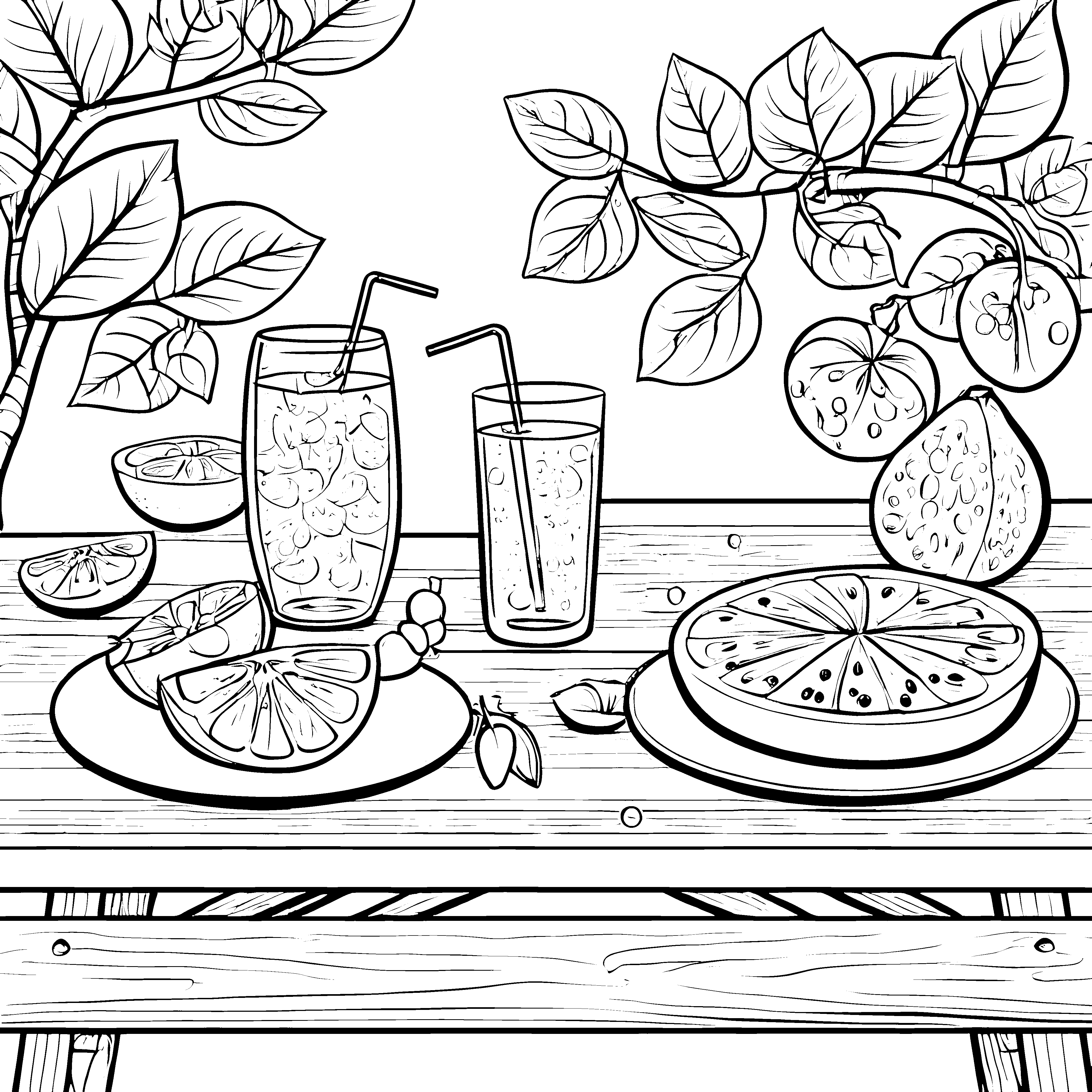Malspaß mit Maracuja: Früchte, Saft und Ranken zum Ausmalen