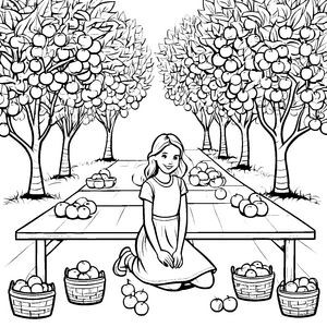 Ein Tag im Orangenbaumgarten: Äpfel und Früchte malen