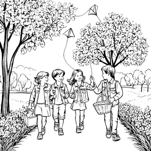 Kinder im Park: Ein Spaziergang mit Luftballons und Drachen