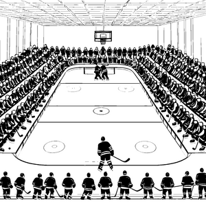 Mega-Eishockey-Spieltag in der großen Arena zum Ausmalen