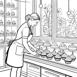 Die süße Welt der Cupcakes bei der Konditorin malen
