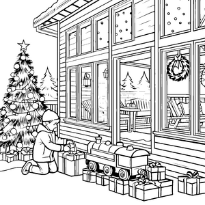 Das große Abenteuer der weihnachtlichen Geschenke zum Ausmalen
