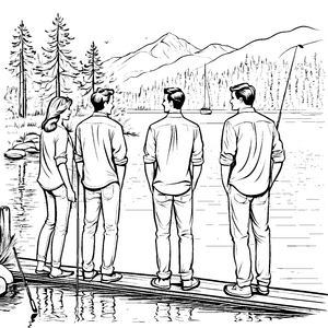 Herrenhemden am See: Ein großes Ausmalspiel für Kinder